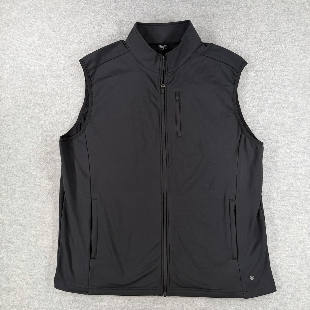 Maelreg Performance Black Full Zip Golf Vest Mens L Outerwear Outdoor Casual